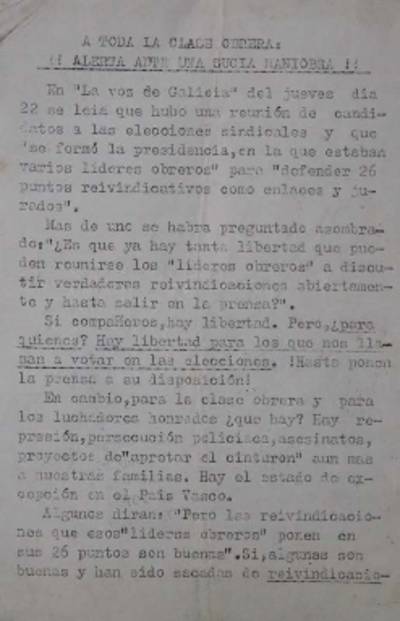 �A toda la clase obrera: alerta ante una sucia maniobra!!�