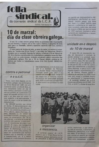 �folla sindical da corrente sindical da L.C.R.�
