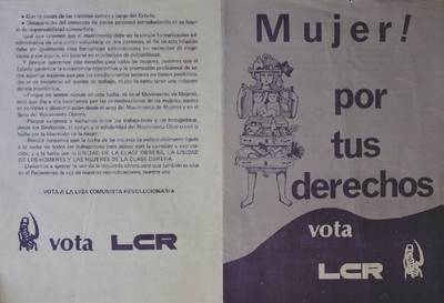 �Mujer! Por tus derechos. Vota LCR�