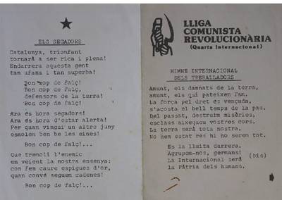 Folleto da Lliga Comunista Revolucion�ria