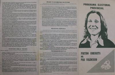 �Programa electoral provincial. Partido Comunista del Pais Valenciano�