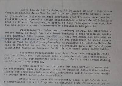 O Colectivo Socialista Galego int�grase no BNG