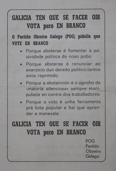 �Galicia ten que se facer oir. Vota pero en branco�