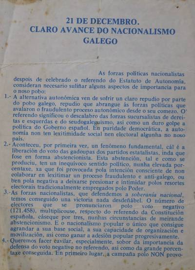 �Claro avance do nacionalismo galego�