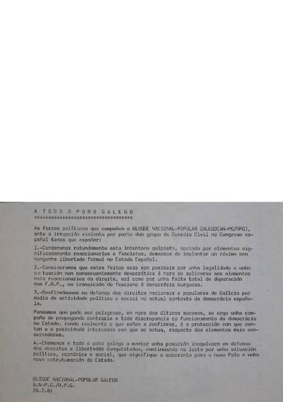 �A todo o pobo galego�