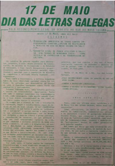 �17 de maio dia das letras galegas�