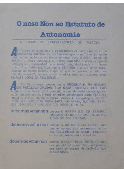�O noso Non ao Estatuto de Autonom�a�