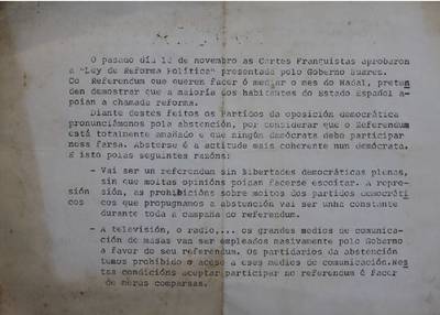 Posici�n do Movemento Comunista de Galicia en relaci�n � lei para a reforma pol�tica.