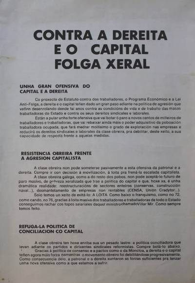 �Contra a dereita e o capital folga xeral�