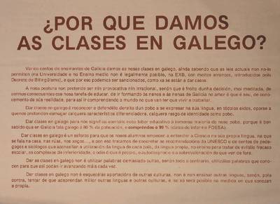 ��Por qu� damos as clases en galego?�