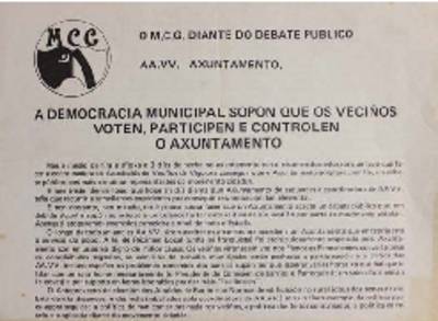 �O MCG diante do debate p�blico�