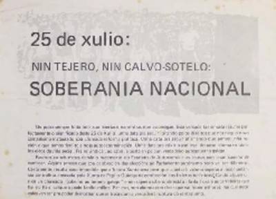 �25 de xulio: nin Tejero nin Calvo Sotelo: soberania nacional�