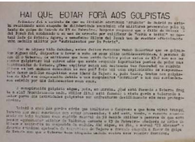 �Hai que botar fora aos golpistas�
