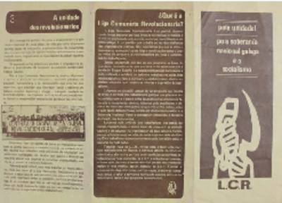 �Pola unidade! pola soberan�a nacional galega e o socialismo�