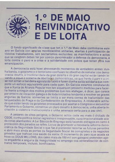 �1� de maio reivindicativo e de loita!�