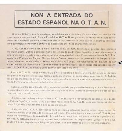 �Non a entrada do Estado Espa�ol na OTAN�