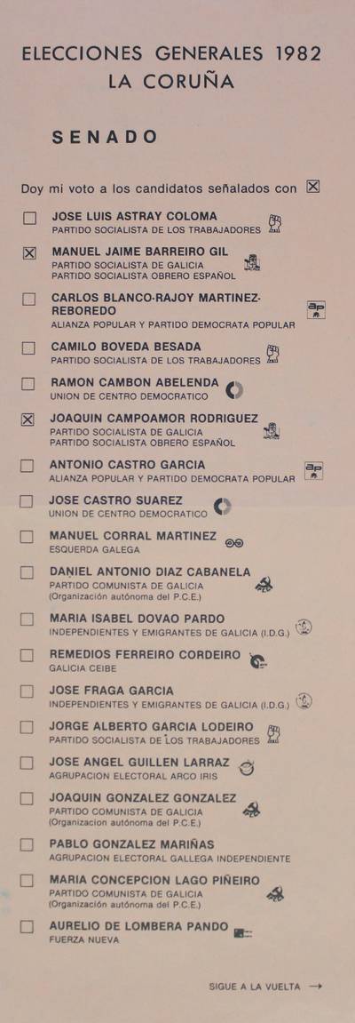 Papeleta electoral Senado