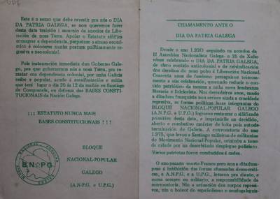 �Chamamento ante o dia da patria galega�