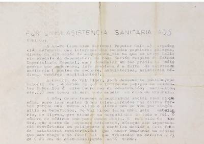 �Por unha asistencia sanitaria aos veci�os�