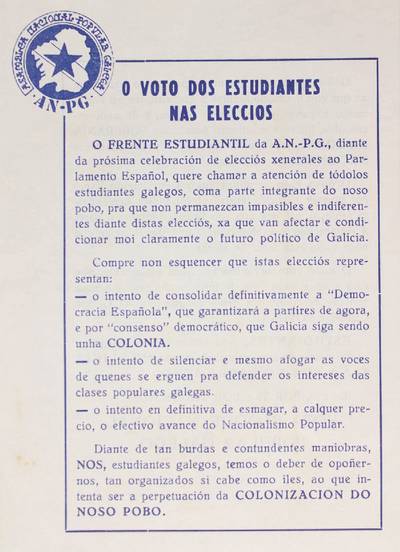 �O voto dos estudiantes nas eleccios�