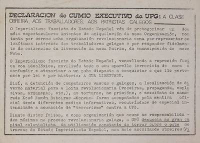 �Declaracion do cumio executivo da UPG�