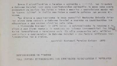 �Pola defensa irrenunciabel das libertades democraticas e populares�